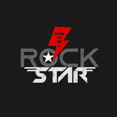 rock star typography for print t shirt
