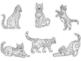 set of flower cats