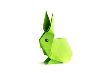paper rabbit on a white background. symbol 2023