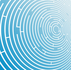 Radial maze lines abstract vector background, linear pattern in 3D perspective.