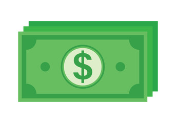 Paper Money for Dollar Cash Payment Icon Clipart Vector Illustration