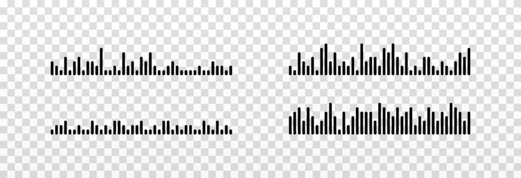 Vector Set Of Sound Waves Icons. Audio Waves Png, Radio Waves. Voice Message Png. Icons Png. Interface Design.