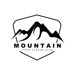Mountain Logo Design, Vector Place For Nature Lovers Hiker