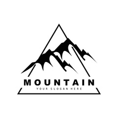 Mountain Logo Design, Vector Place For Nature Lovers Hiker
