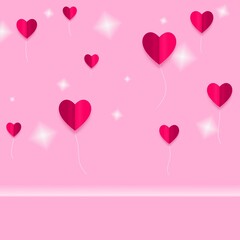 Fototapeta na wymiar heart shaped hearts balloons