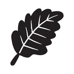 Dry autumn leaf silhouette icon