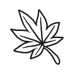 Dry autumn leaf Doodle icon