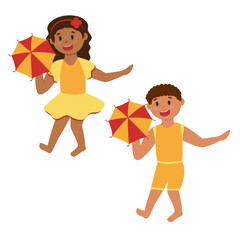 Personagens de carnaval - dan&ccedil;arinos de frevo - ilustra&ccedil;&atilde;o vetorial