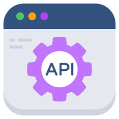 Api icon, editable vector 