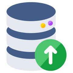 Colored design icon of database upload 