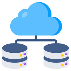 Conceptual flat design icon of network server 
