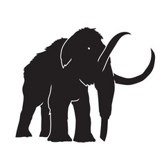 Mammoth vector silhouette illustration isolated on white background.