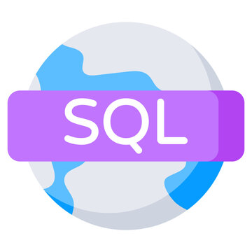 Conceptualizing flat design icon of global sql
