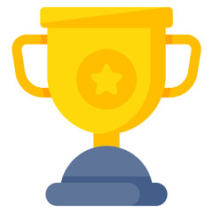 Flat design icon of star trophy cup