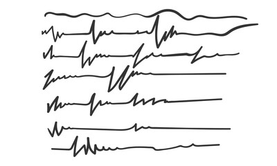 Fototapeta premium Set of artistic pen brushes.Doodles, ink brushes.Set of vector grunge brushes. Collection of strokes of markers. Set of wavy horizontal lines