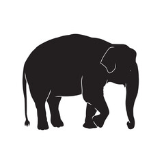 Elephant vector animal black silhouette.