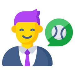 Trendy design icon of sports commentator 