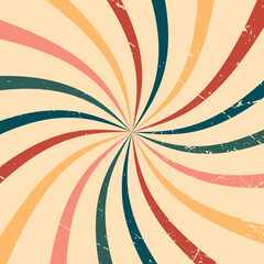 abstract background with curved rays from the center in a flat style. retro background vector