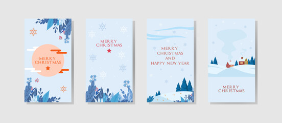 Merry Christmas and happy new year social media design 