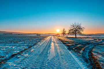 Frozen Winter Sunset