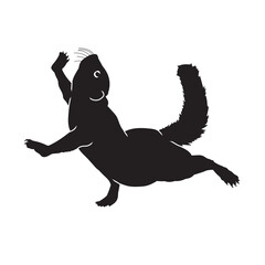 Squirrel vector animal black silhouette.
