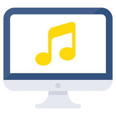 Editable design icon of online music 
