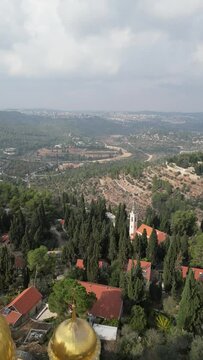 Church of Mary Magdalene Jerusalem aerial view