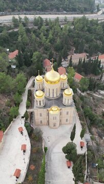 Church of Mary Magdalene Jerusalem aerial view