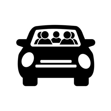 Illustration of carpooling icon on white background