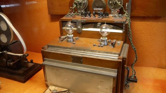 Old Telegraph Communication Electric Device With Lamps