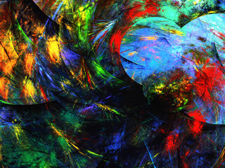 blue and green abstract fractal background 3d rendering illustration