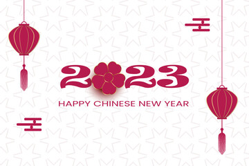 Free vector happy chinese new year 2023 with lanterns