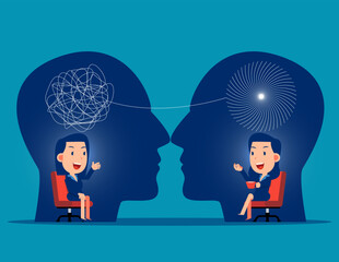 Emotions and talking about frustration. Stress and depression help concept