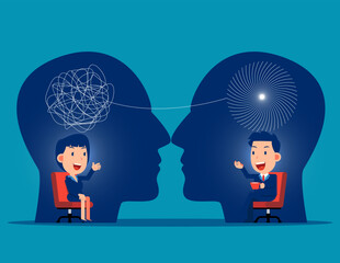 Emotions and talking about frustration. Stress and depression help concept