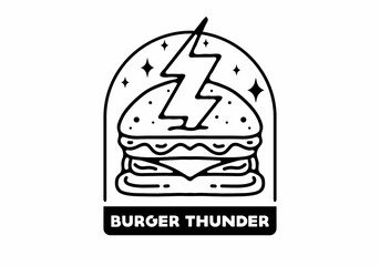 illustration design of the burger and thunder tattoo