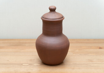 Ceramics, a ceramic product made with their own hands on a potter's wheel, a mug.