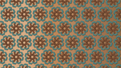 Ancient/Prehistoric Color scheme - Geometrical textured pattern with decorative ornamental illustrations for desktop, wallpaper, background, texture (Vintage, antique, art, old, retro, floral)