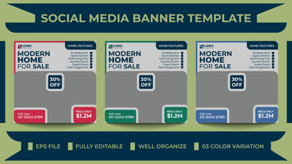 Modern Home Sale Social Media Post ads Banner Template