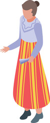 Obraz premium Philippines woman icon isometric vector. Travel landmark. City culture