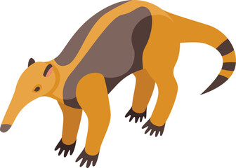 Anteater tongue icon isometric vector. Giant baby. Wildlife mammal