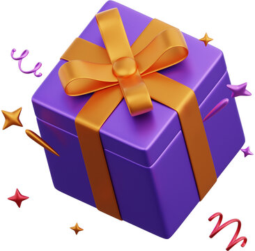 gift box with ribbon 3d
