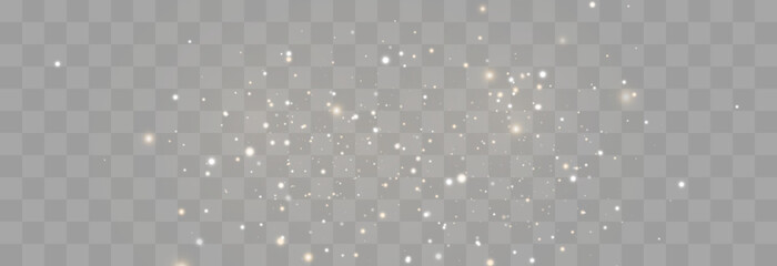 Abstract light effect on png background. Vector luxury sparkles. Sparkling particles of fairy dust. Flying particles of light isolated on transparent. Magical light dust, dusty shine