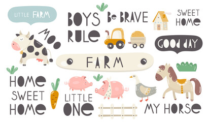 Little Farm Cute Animal Life Posters