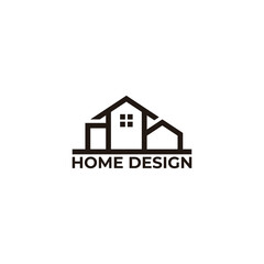 home decor design property logo vector