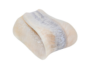 Herring, fillet folded in half, bent, omega 3, isolated on white background with clipping path,...