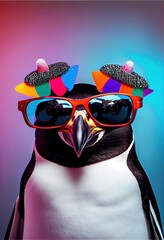 party pinguin was glasses new yaar's eve celebration