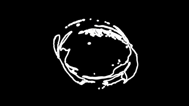 White Highlight Elements. Doodle loop animation. doodle style on transparent background. Jittery Artistic Motion. scribble seamless loop animation.