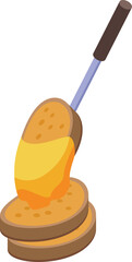 Bread fondue icon isometric vector. Cheese food. Dinner pot