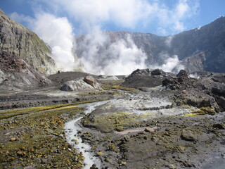 Sulphurous stream, White Island, New Zealand, 2009.