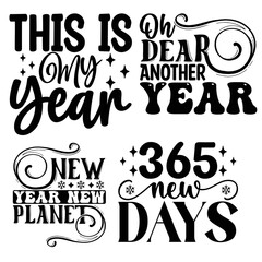 New Year Svg Design Bundle vector file